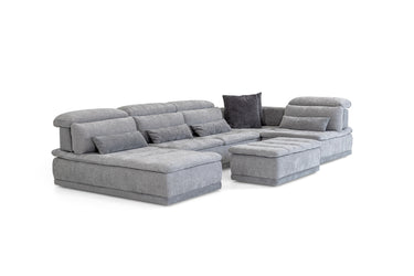 David Ferrari Panorama Italian Grey Fabric Modular Sectional Sofa