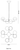 Dimension drawing of the Penta Elisabeth suspension, Ø43.3 in, H 90.5 in max