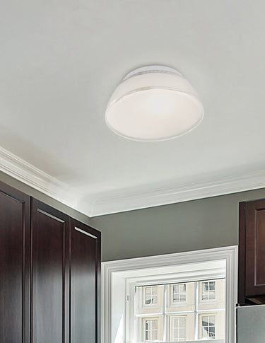 Pica 11 sand glass ceiling light in a hallway | Besa Lighting