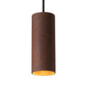 Roest 15V tube pendant in Rust, studio view, steel pendant by VanJoost for Graypants