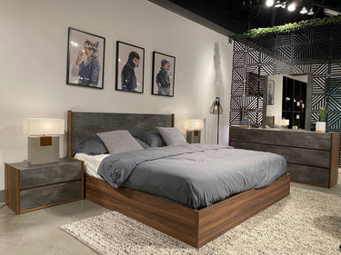 Nova Domus Rado Queen Walnut & Volcanic Slate Bed