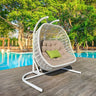 Renava San Juan Outdoor White & Beige Hanging Chair
