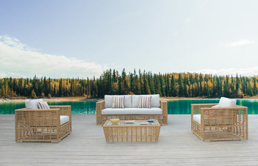 Renava Ko Tao Outdoor Beige Wicker Sofa Set