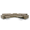 Lamod Italia Riviera Italian Taupe Leather Sectional with 2 Recliners