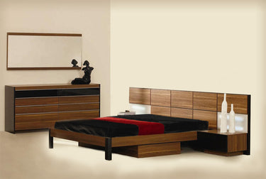 Rondo Platform Bed with Nightstands, Storage with Light