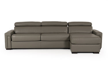 Lamod Italia Sacha Dark Grey Leather Reversible Sectional Bed with Storage