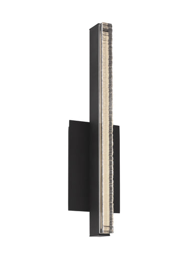 Modern 13-inch LED wall sconce in nightshade black with raw-cut crystal glass by Visual Comfort