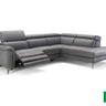 Lamod Italia Monte Carlo Italian Grey Leather RAF Sectional Sofa
