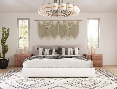 Nova Domus Sogno Italian Beige Fabric Low Headboard Queen Bed