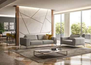 Lamod Italia Soho Italian Light Grey Leather Sofa