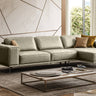 Lamod Italia Soho Italian Right Facing Grey Maya Cloud Leather Sectional Sofa