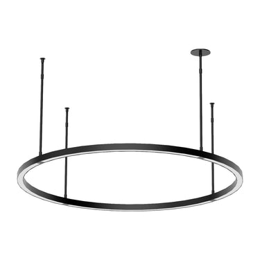 Visual Comfort Stagger 30 inch Modern LED Ring Chandelier in Nightshade Black for modern dining area