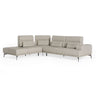 Lamod Italia Sunset Italian Grey Leather Left Facing Sectional Sofa