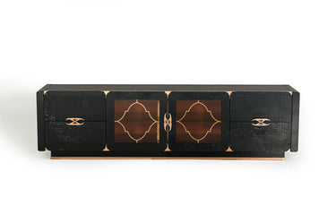 AX Talin Black Crocodile & Rosegold TV Stand