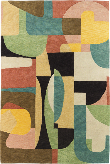 Jazzy wool rug, full view