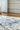 Paint wool rug in Blue, close-up of the pile texture