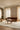 Damier wool rug in White, styled in a room