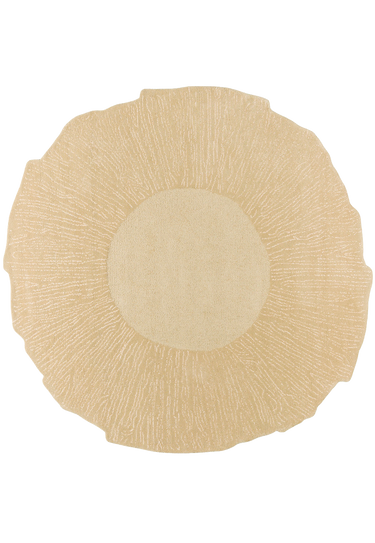 Eye Flower wool rug in Beige, full view
