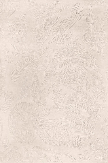 Sabbia wool rug in White, full view