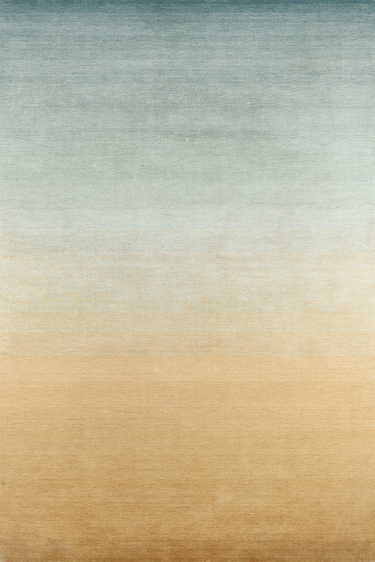 Sunrise wool rug in Yellow and Blue, full view
