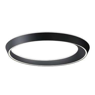 Lodes Tidal LED ceiling light in matte black with sculptural asymmetric ring design