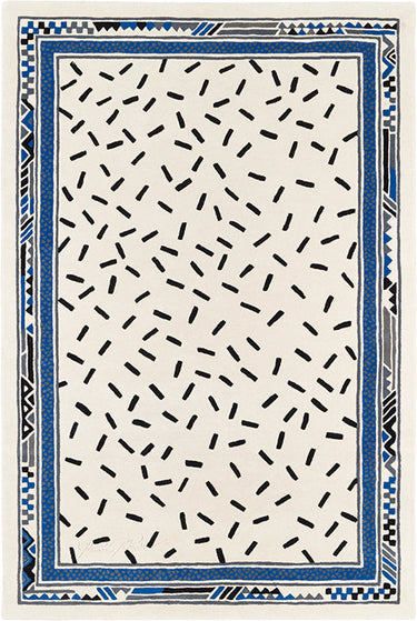 Trasimène wool rug in White, full view