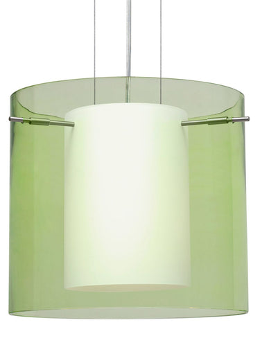 Pahu 12 cable pendant: Olive glass shade | Besa Lighting