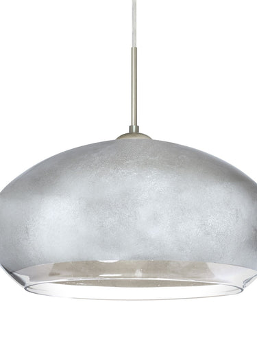 Brio 14 cord pendant: Silver Foil glass shade | Besa Lighting