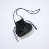 Shiny Shell Drawstring Bag, Black — Mate Mono, view 1