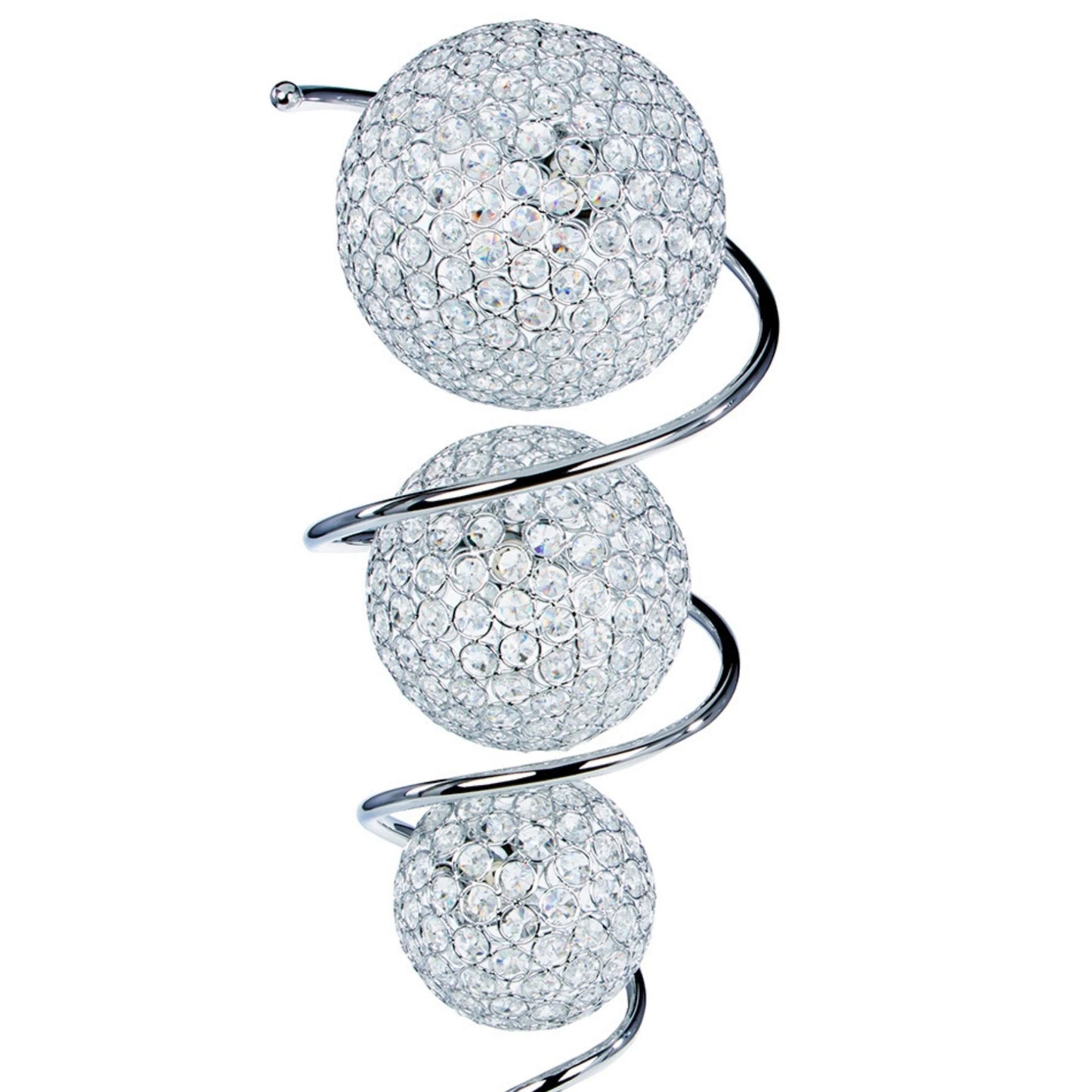 Finesse Decor Vertical Crystal Sphere 3-Light Table Lamp 4