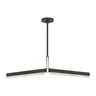 Linea 42 inch LED chandelier by Kelly Wearstler, modern alabaster and bronze finish.