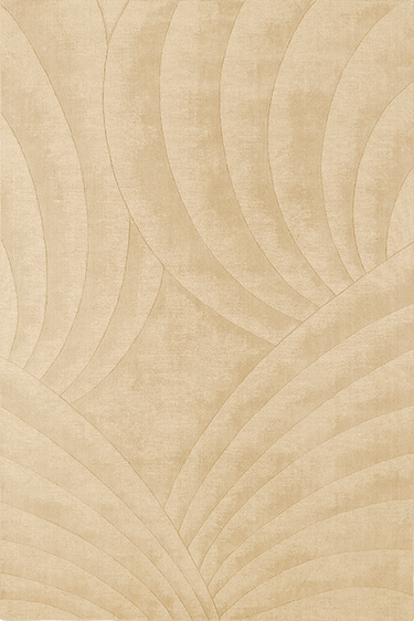 Volute wool rug in Beige, full view