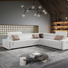 Lamod Italia Bogart Italian White Leather Sectional Bed with Recliner