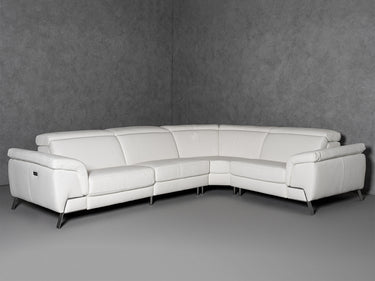 Lamod Italia Wonder Italian White Leather Sectional with Recliners