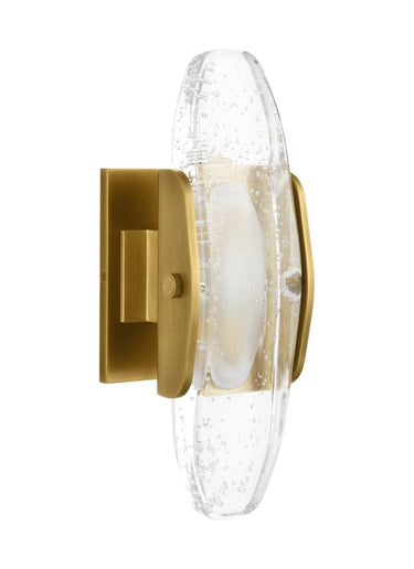 Cast Glass Wall Sconce | Wythe Medium Sconce | Dimmable LED Lighting - Brass