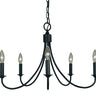 Framburg Maisonette 5 - Light Matte Black Chandelier 1001 MBLACK