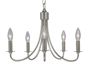 Framburg Maisonette 5 - Light Polished Silver Mini Chandelier 1004 PS