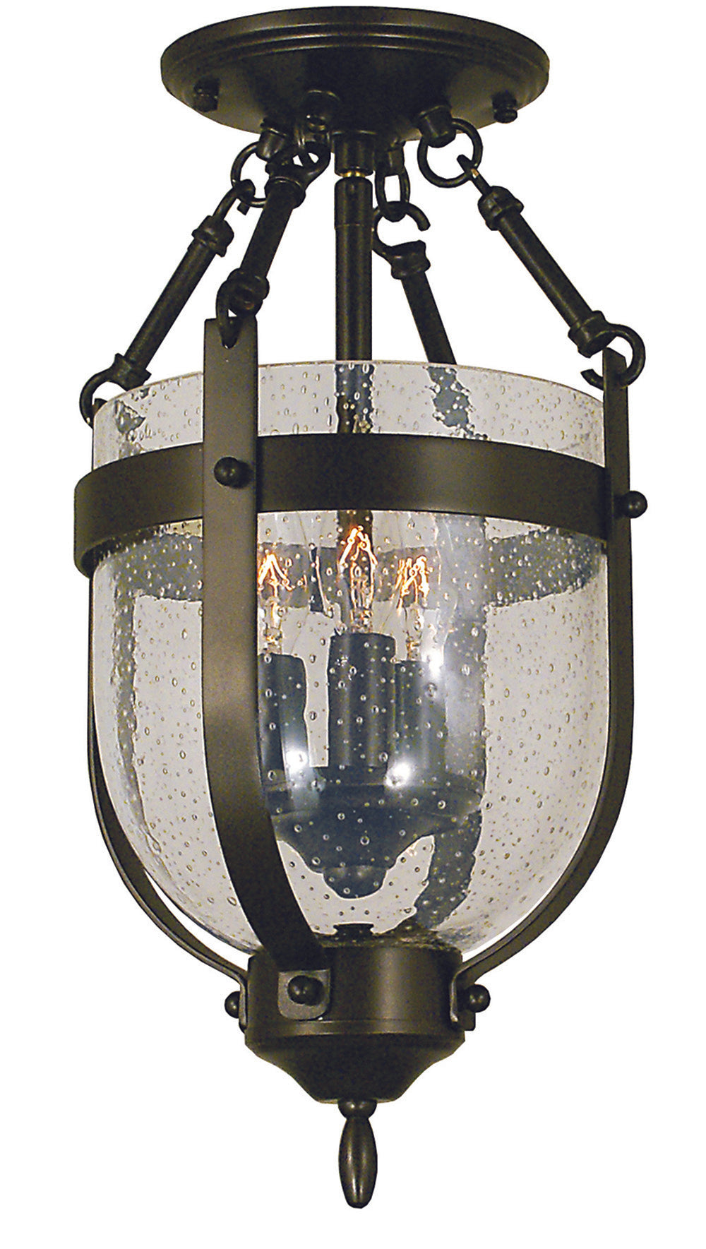 Framburg 3-Light Mahogany Bronze Hannover Flush Semi-Flush Mount