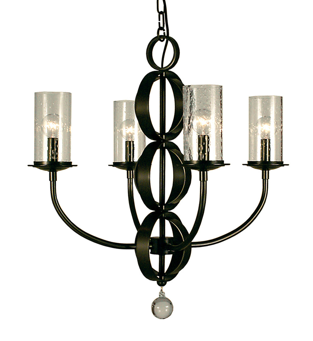 Framburg 4-Light Mahogany Bronze Compass Dining Chandelier