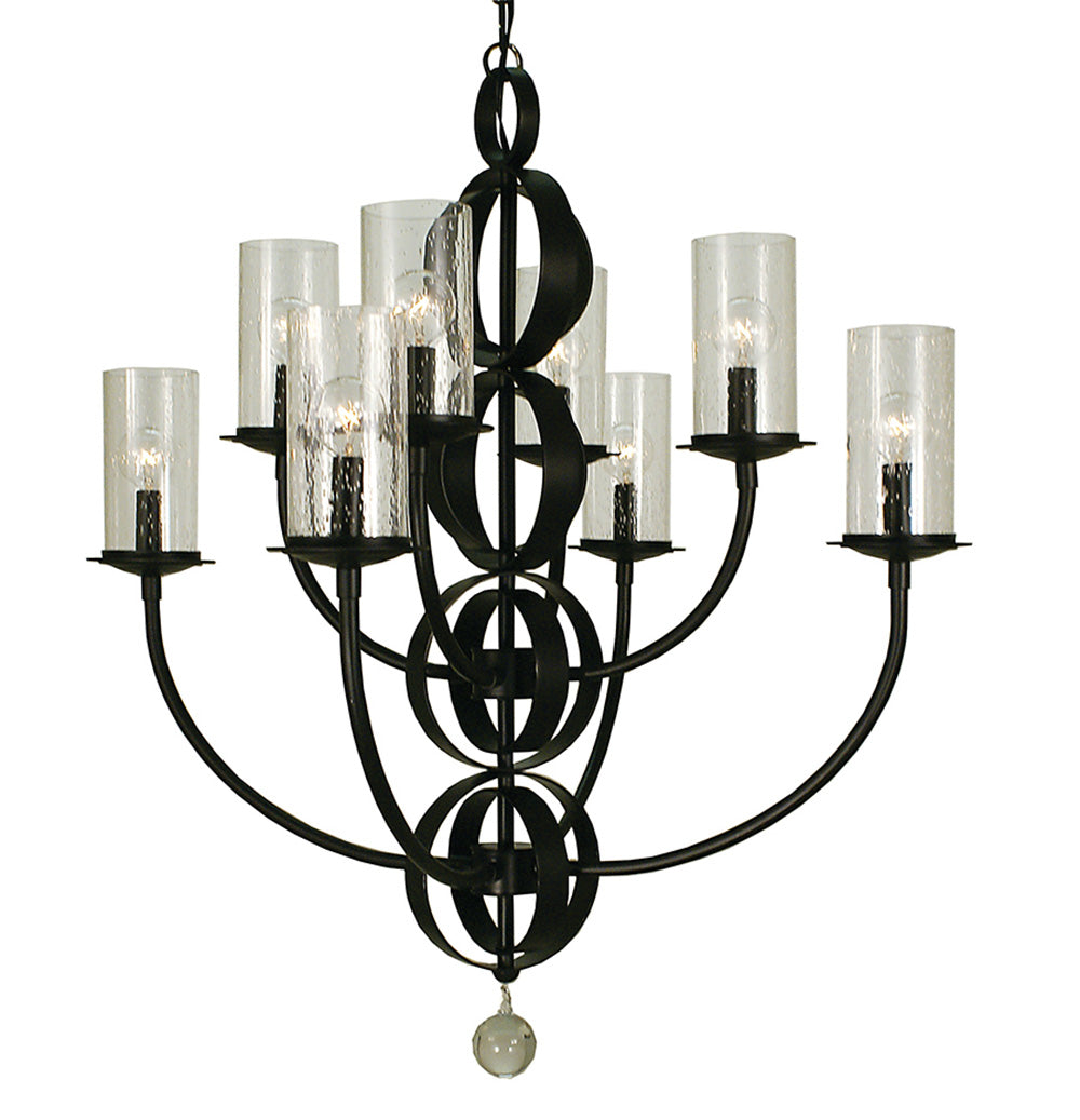Framburg 8-Light Matte Black Compass Dining Chandelier