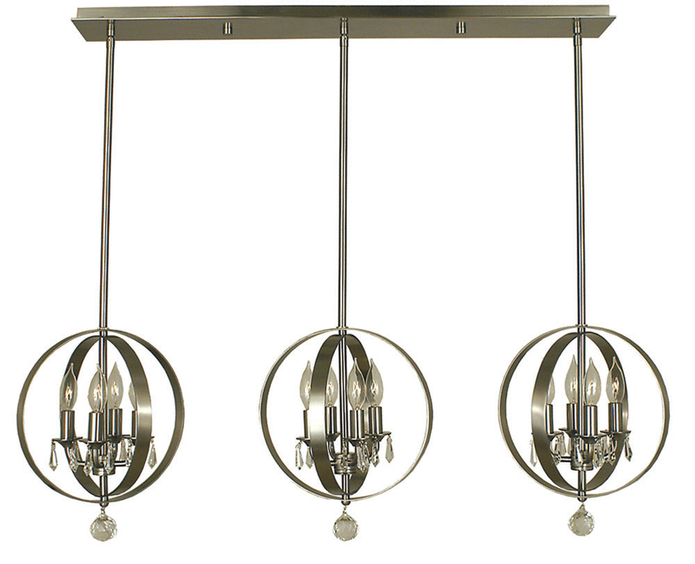 Framburg 12-Light Brushed Nickel Constellation Island Chandelier