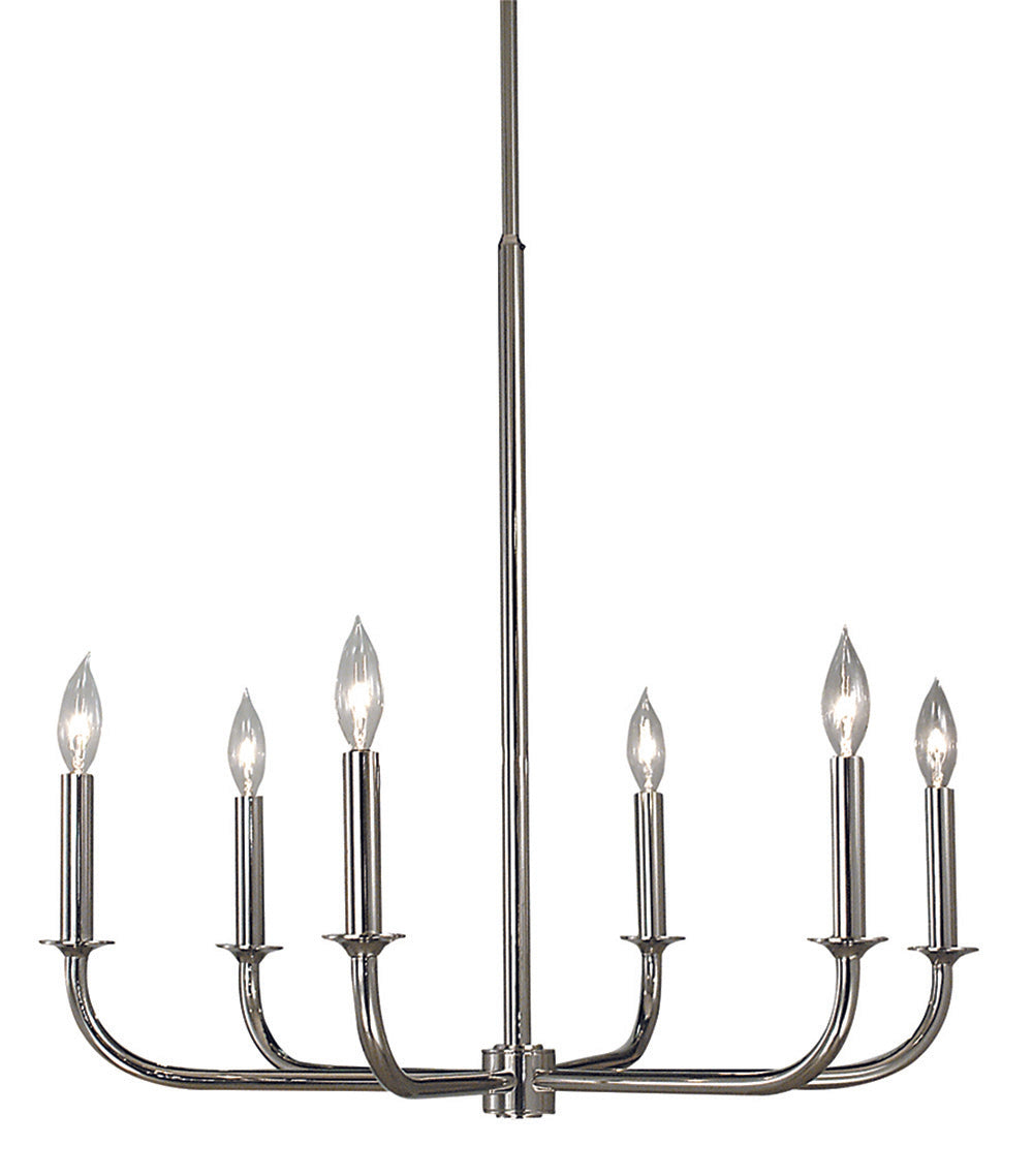 Framburg 6-Light Polished Silver Moderne Dining Chandelier