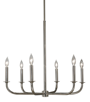 Framburg Moderne 6 - Light Polished Silver Dining Chandelier 1055 PS
