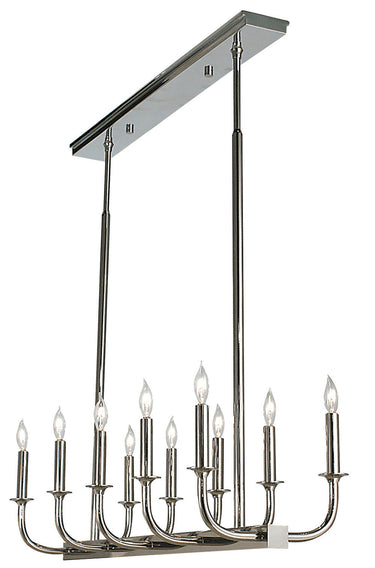 Framburg Moderne 10 - Light Polished Silver Dining Chandelier 1059 PS