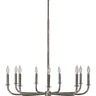 Framburg Moderne 9 - Light Polished Silver Dining Chandelier 1060 PS