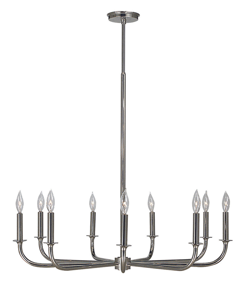 Framburg 9-Light Polished Silver Moderne Dining Chandelier