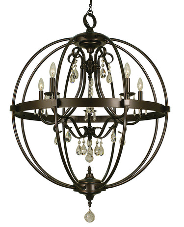 Framburg Compass 5 - Light Mahogany Bronze Foyer Chandelier 1069 MB