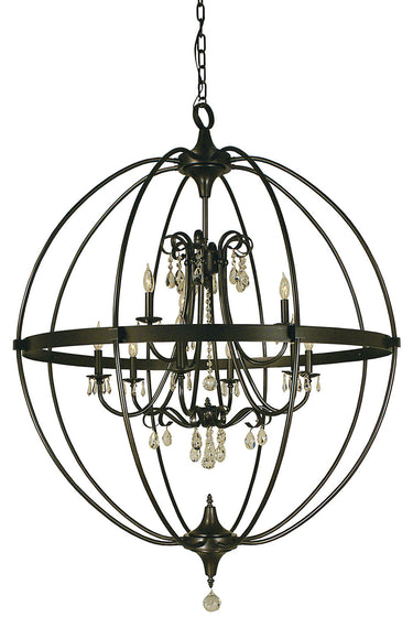 Framburg Compass 9 - Light Mahogany Bronze Foyer Chandelier 1070 MB