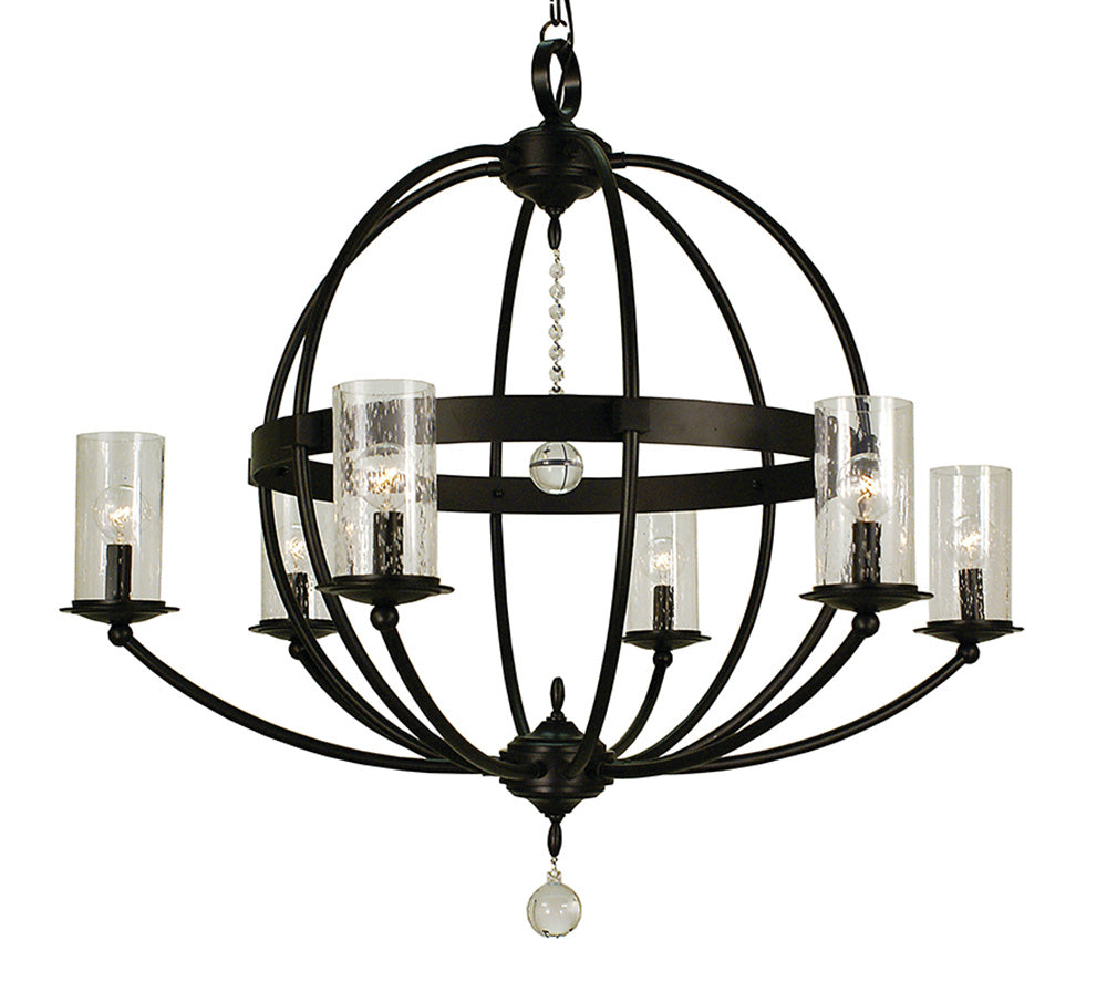 Framburg 6-Light Matte Black Compass Foyer Chandelier