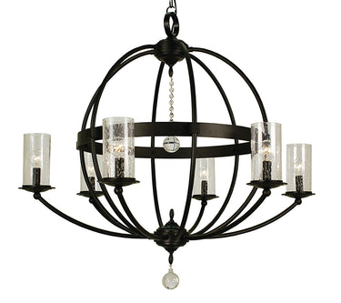 Framburg Compass 6 - Light Matte Black Foyer Chandelier 1077 MBLACK